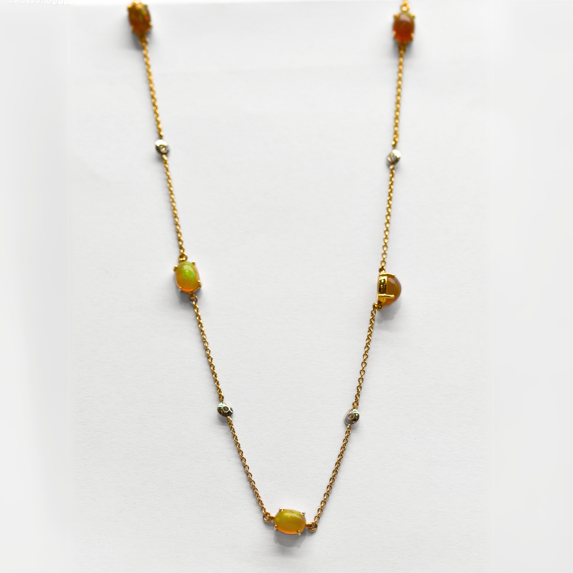 Picture of Natural Opal & Diamond Necklace